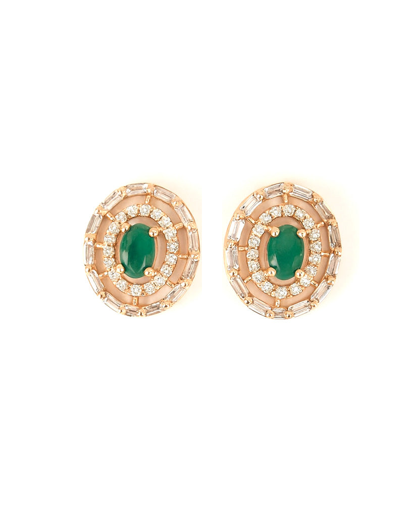 Elegant Oval AD Stone Stud Earrings
