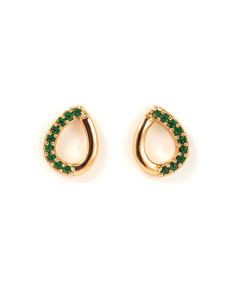 Classic Gold AD Stone Stud Earrings