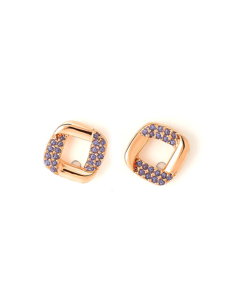 Elegant Emerald AD Stone Stud Earrings