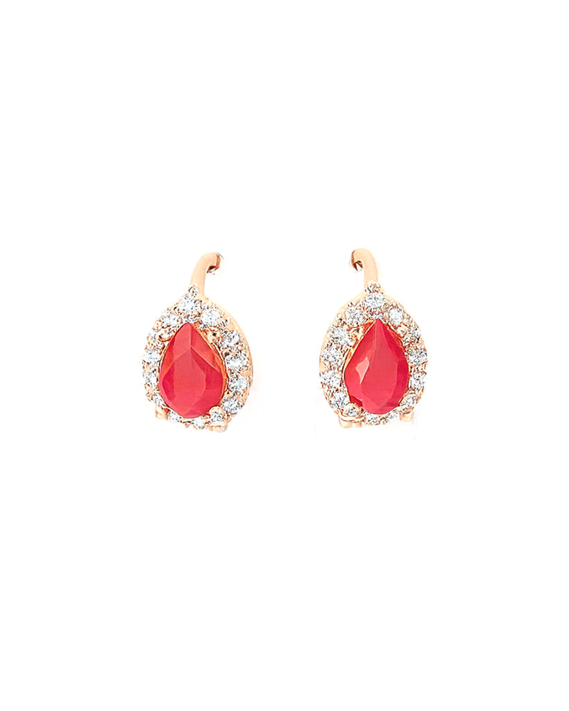 Elegant Ruby AD Stone Stud Earrings