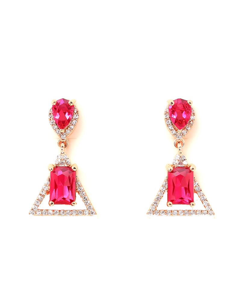 Elegant Diamond Look AD Stone Drop Earrings