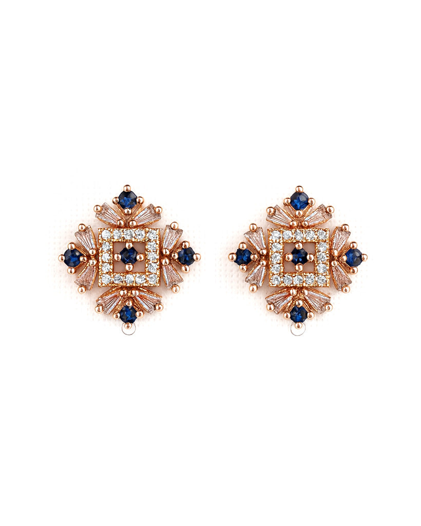 Elegant Square AD Stone Stud Earrings