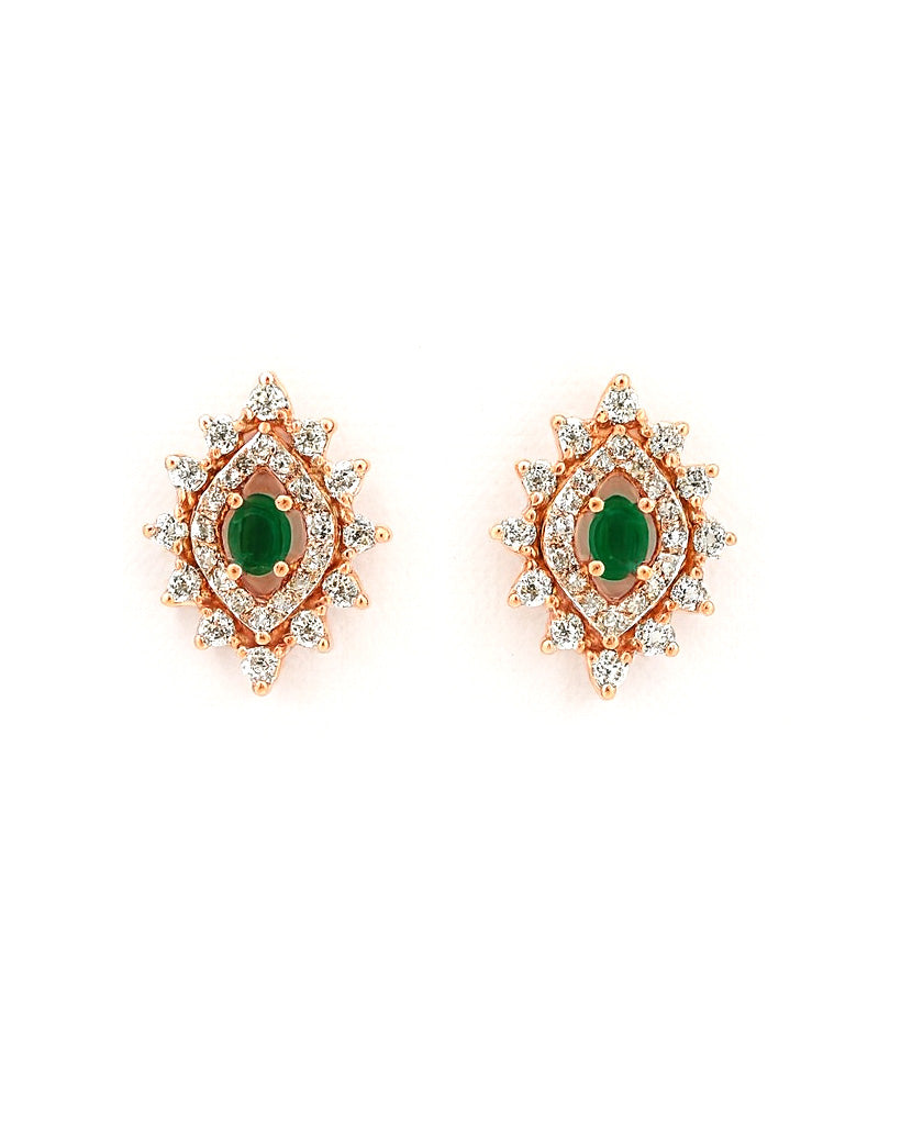 “Elegant Sapphire AD Stone Stud Earrings
