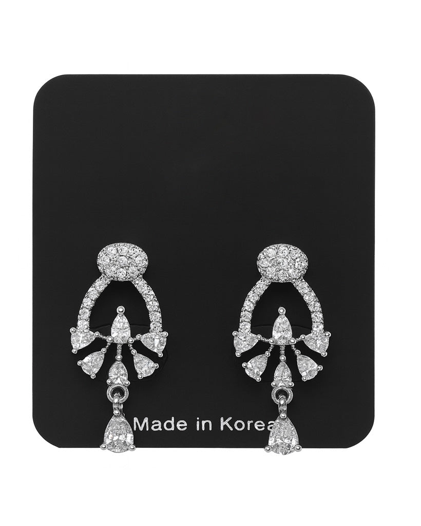 Elegant Diamond Look AD Stone Drop Earrings