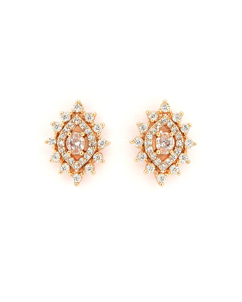 “Elegant Sapphire AD Stone Stud Earrings