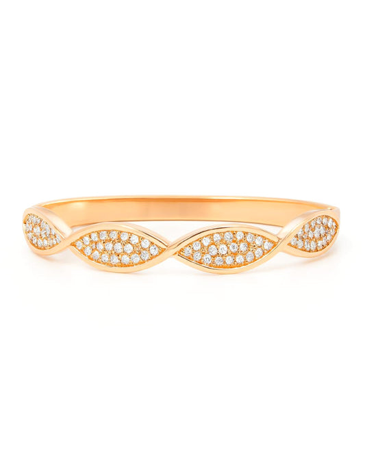Rose Gold Bangle with White Stone Detailing
