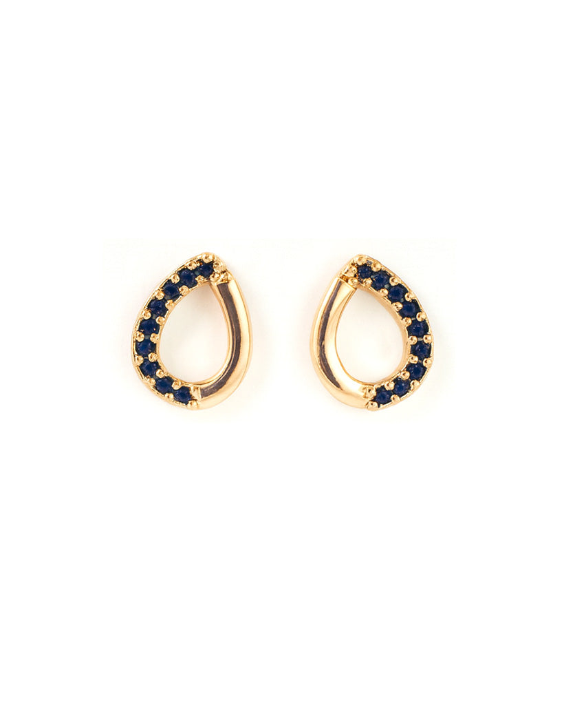 Classic Gold AD Stone Stud Earrings