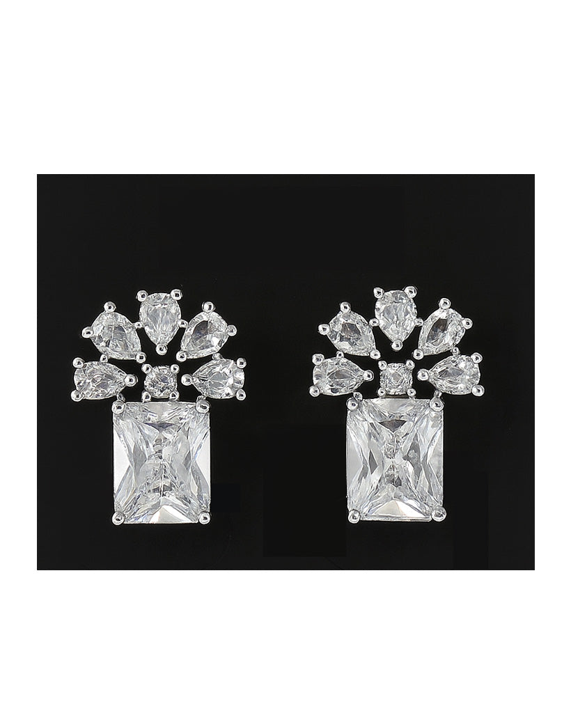 Elegant Rectangle AD Stone Stud Earring