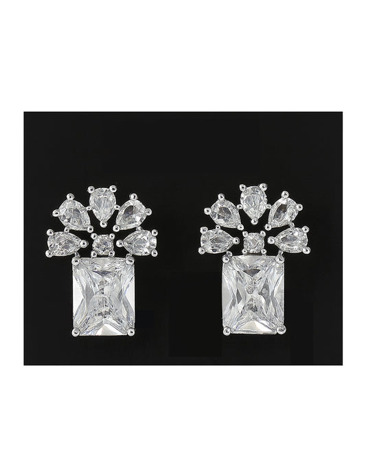Elegant Rectangle AD Stone Stud Earring