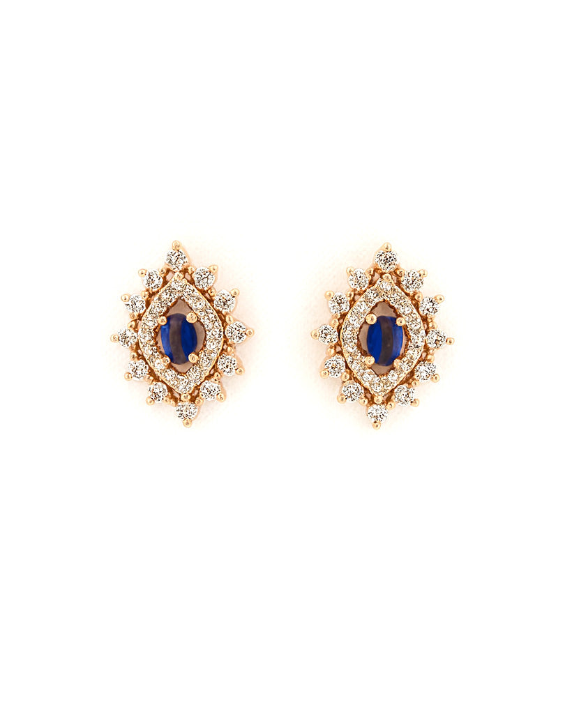 “Elegant Sapphire AD Stone Stud Earrings