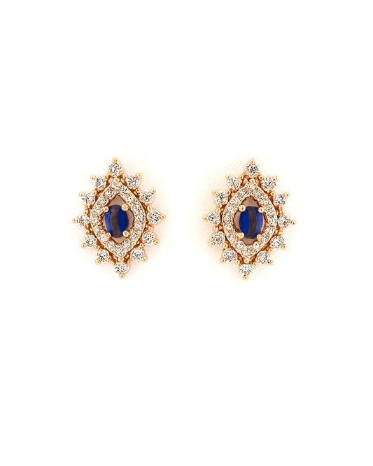“Elegant Sapphire AD Stone Stud Earrings