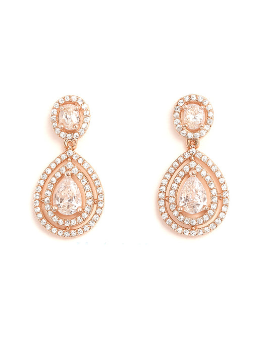 Elegant Diamond Look AD Stone Drop Earrings