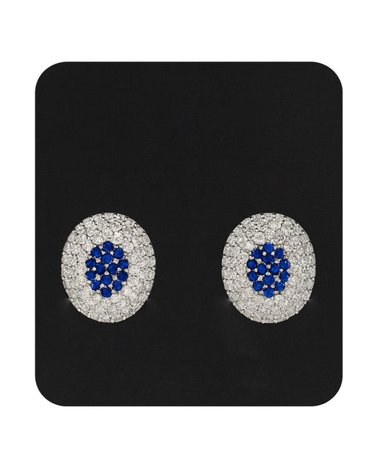 Elegant Sapphire AD Stone Stud Earring