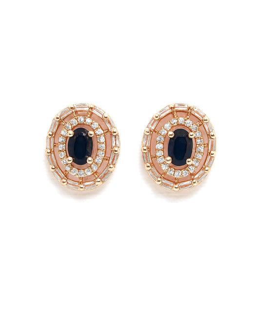 Elegant Oval AD Stone Stud Earrings