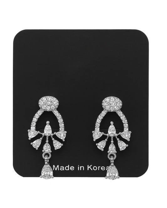Elegant Diamond Look AD Stone Drop Earrings