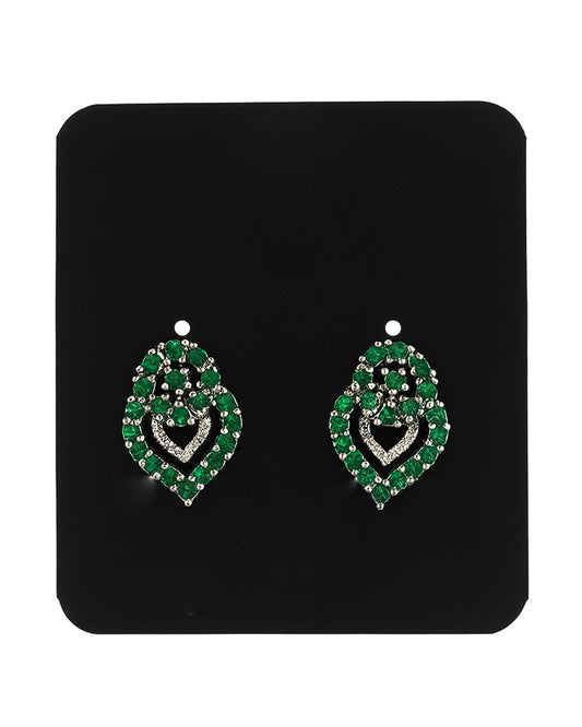 Emerald Green AD Stone Drop Earrings