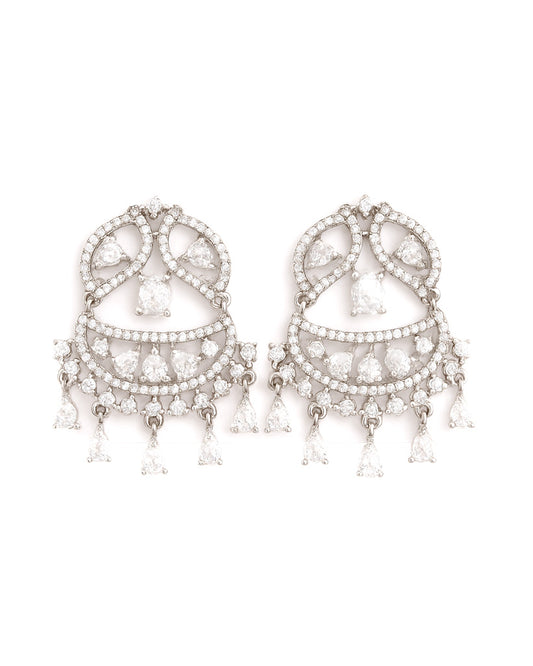 Elegant White AD Stone Earrings
